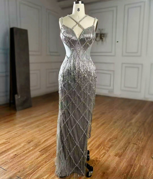 Luxury Beaded Mermaid Evening Gown