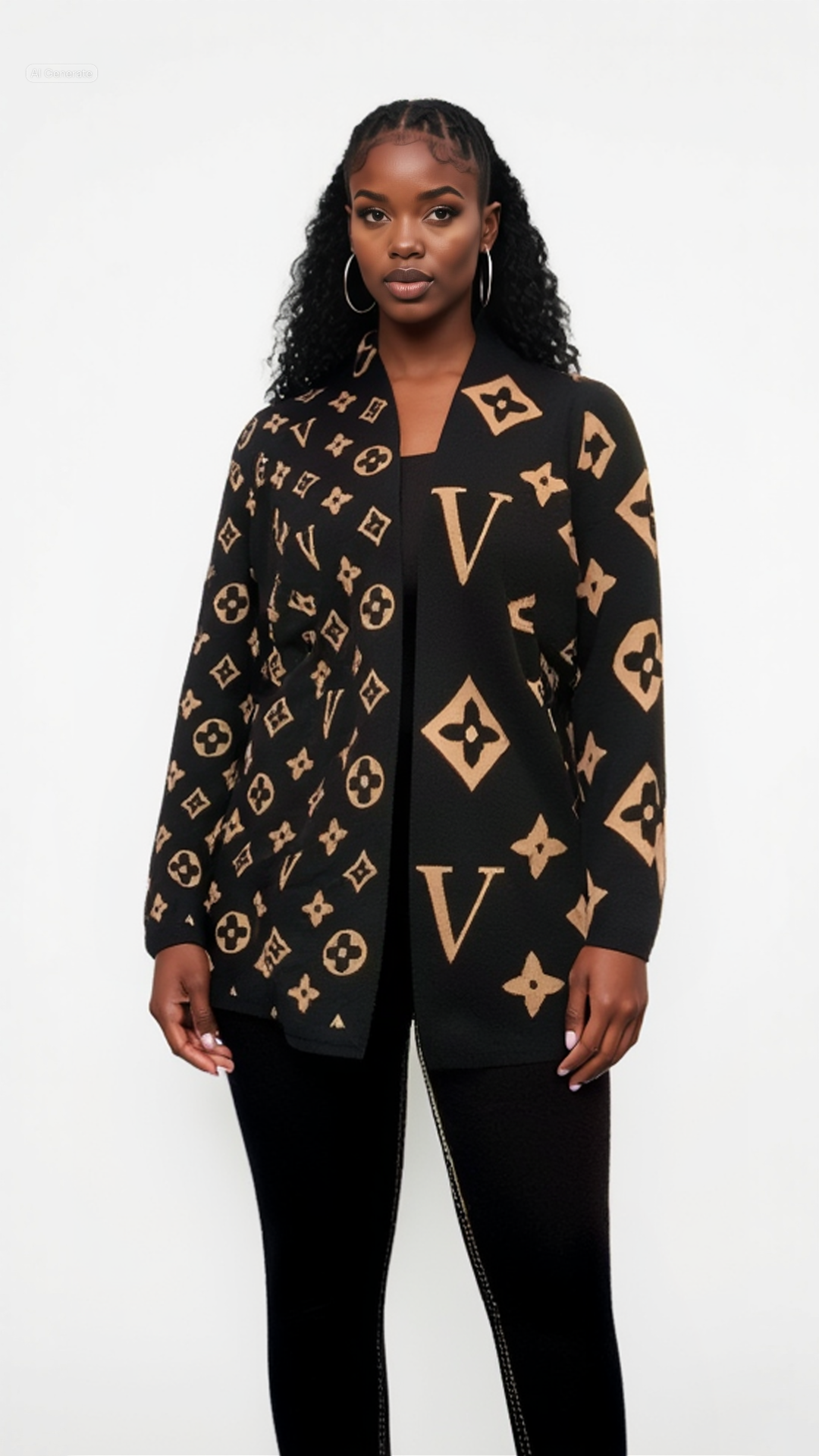 Elegantly knitted blazer with artistic shape and letter prints