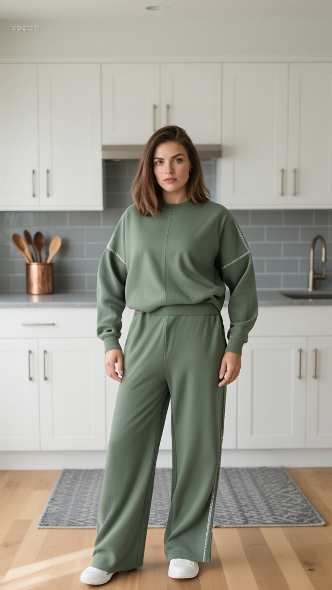 Tracksuit with side-sleeve diamond embellishments