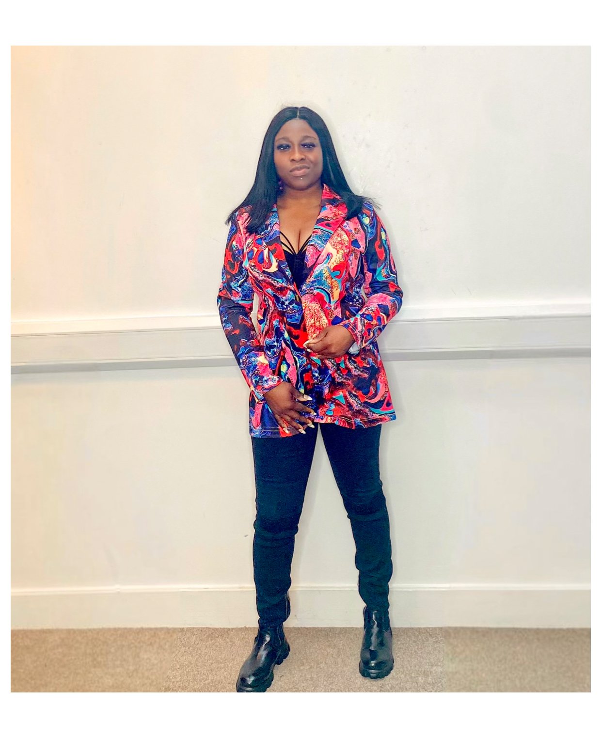 Abstract print blazer