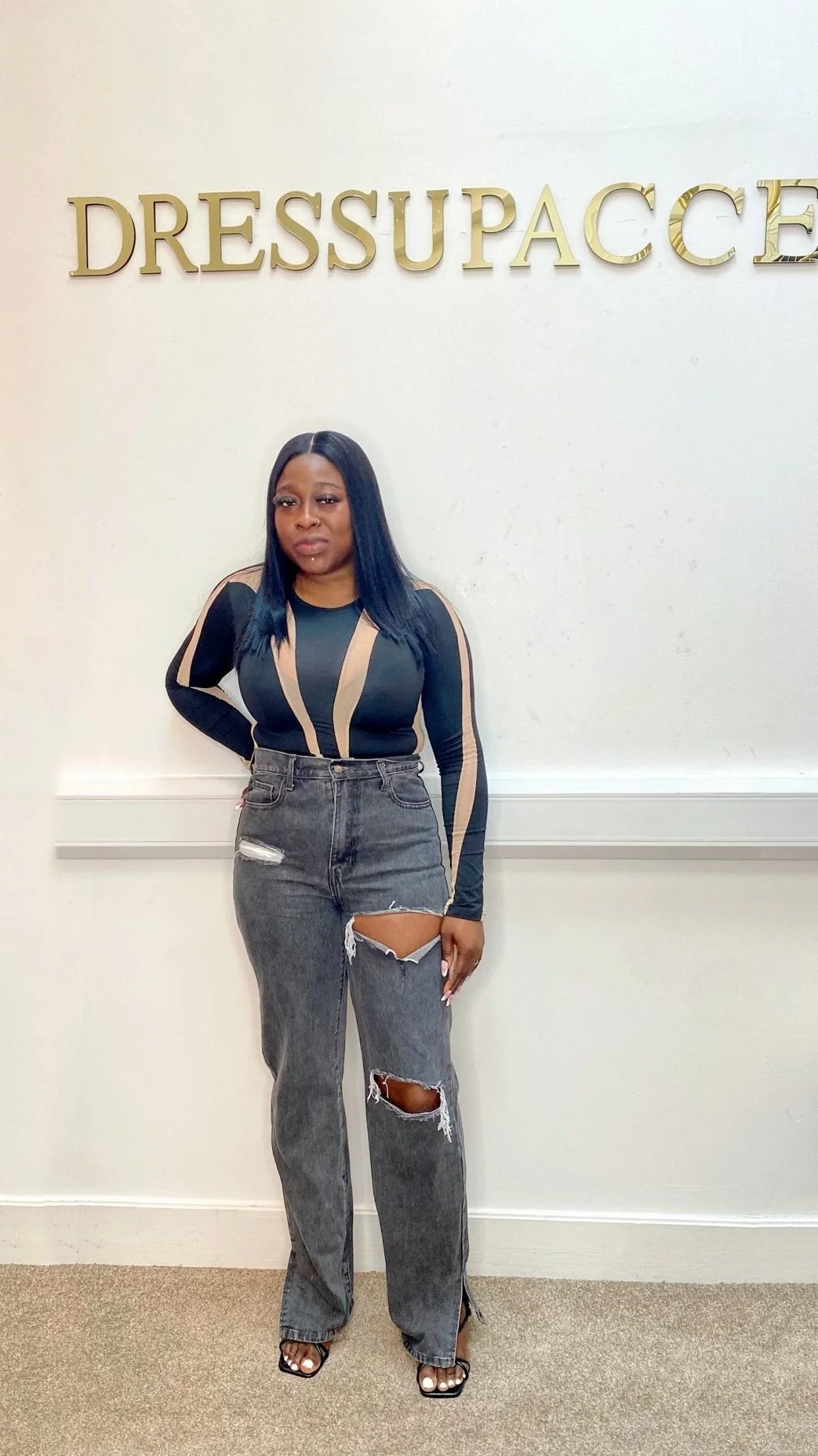 Body-con mesh bodysuit
