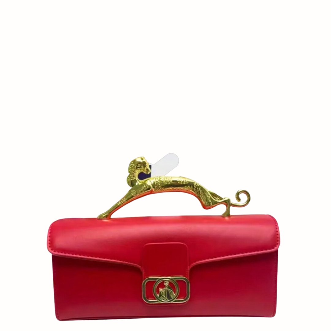 Cheetah Handle PU HandBag