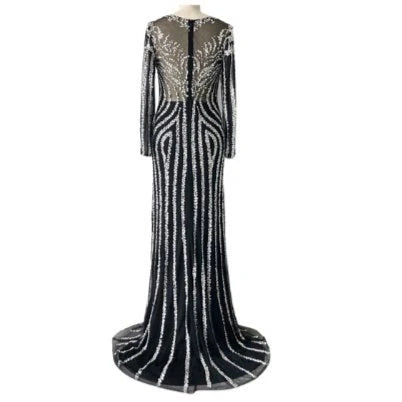 Diamond Beading Luxury Long Sleeves Sparkly dress