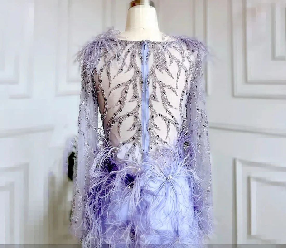 Front silt long sleeve party dress