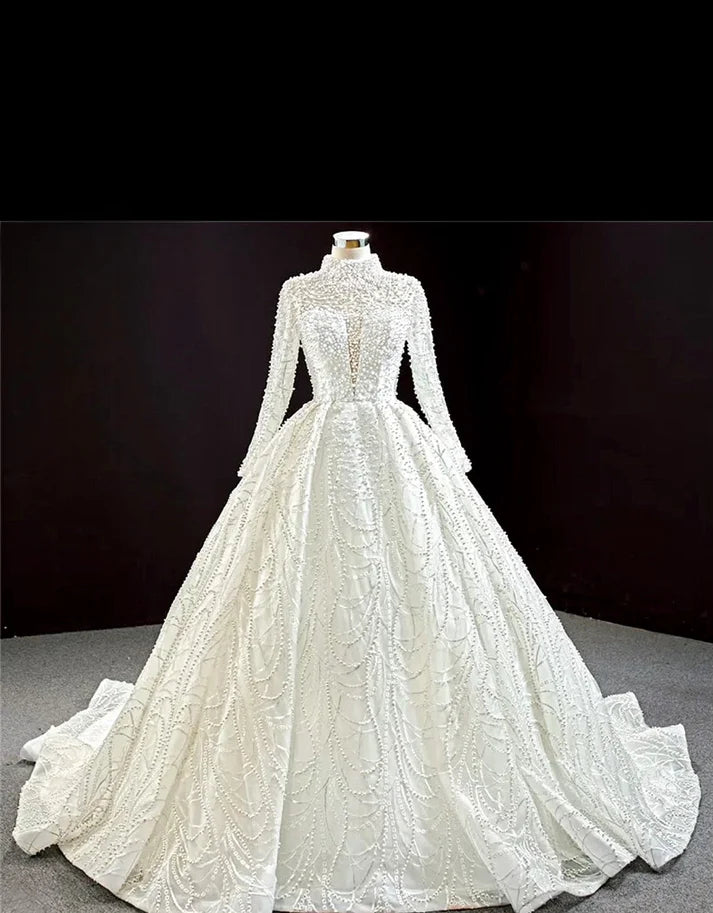 High neck wedding Dress