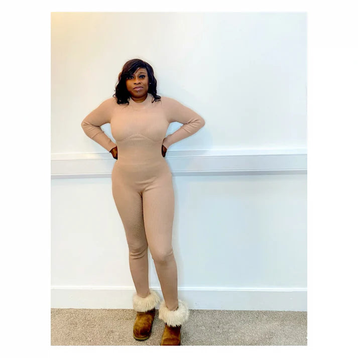 Knitwear back zip Jumpsuit