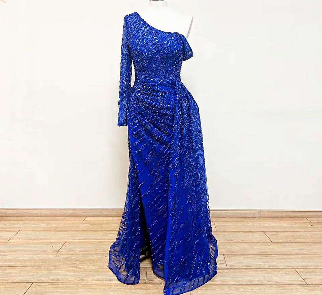 One Shoulder inbuilt bra party dress