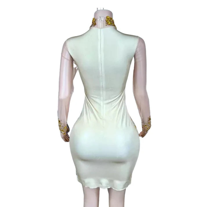 Rhinestone Mesh Dress