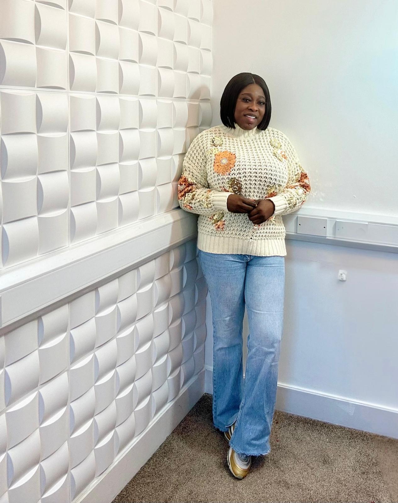 Sequin turtle neck sweater