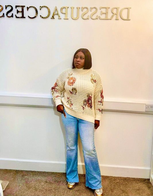 Sequin turtle neck sweater