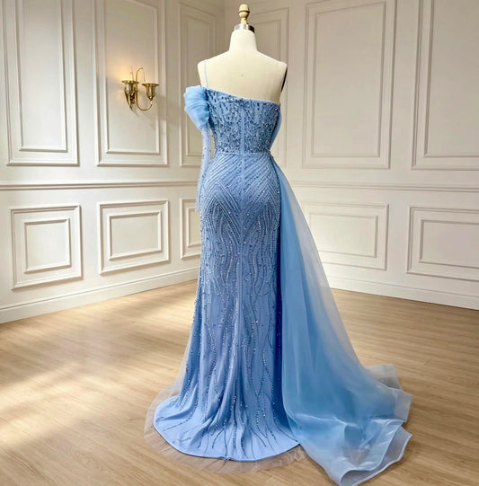 Elegant Sapphire Evening Dress - dressupaccessoriesDRESS011