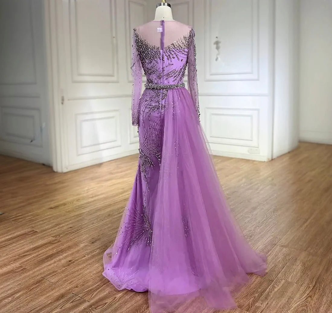 Embellished Lavender Mermaid Dress - dressupaccessories