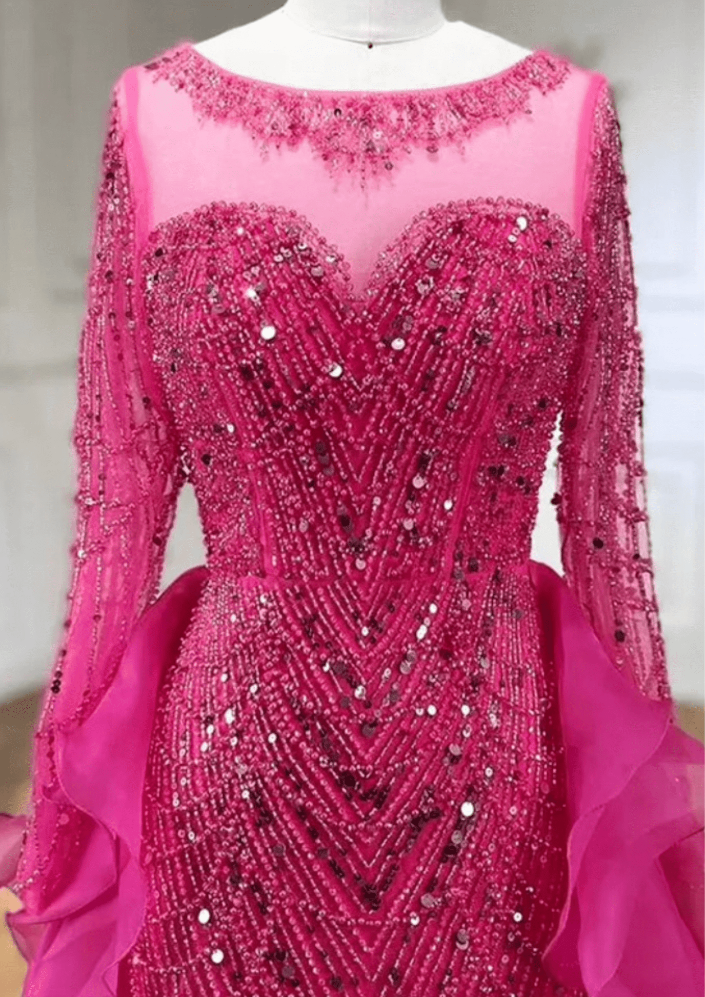 Jewel - Embellished Layered Ball Gown Dress - dressupaccessories