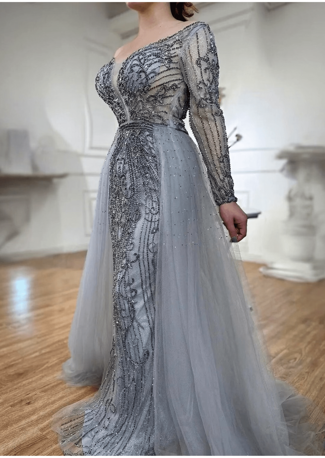 Mermaid Beaded Luxury Evening Dress - dressupaccessories