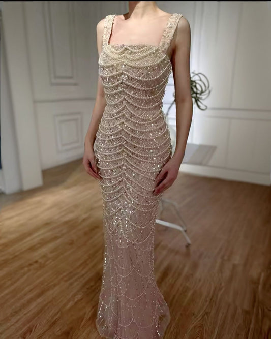 Pearl drop Beaded sleeveless party dress - dressupaccessories