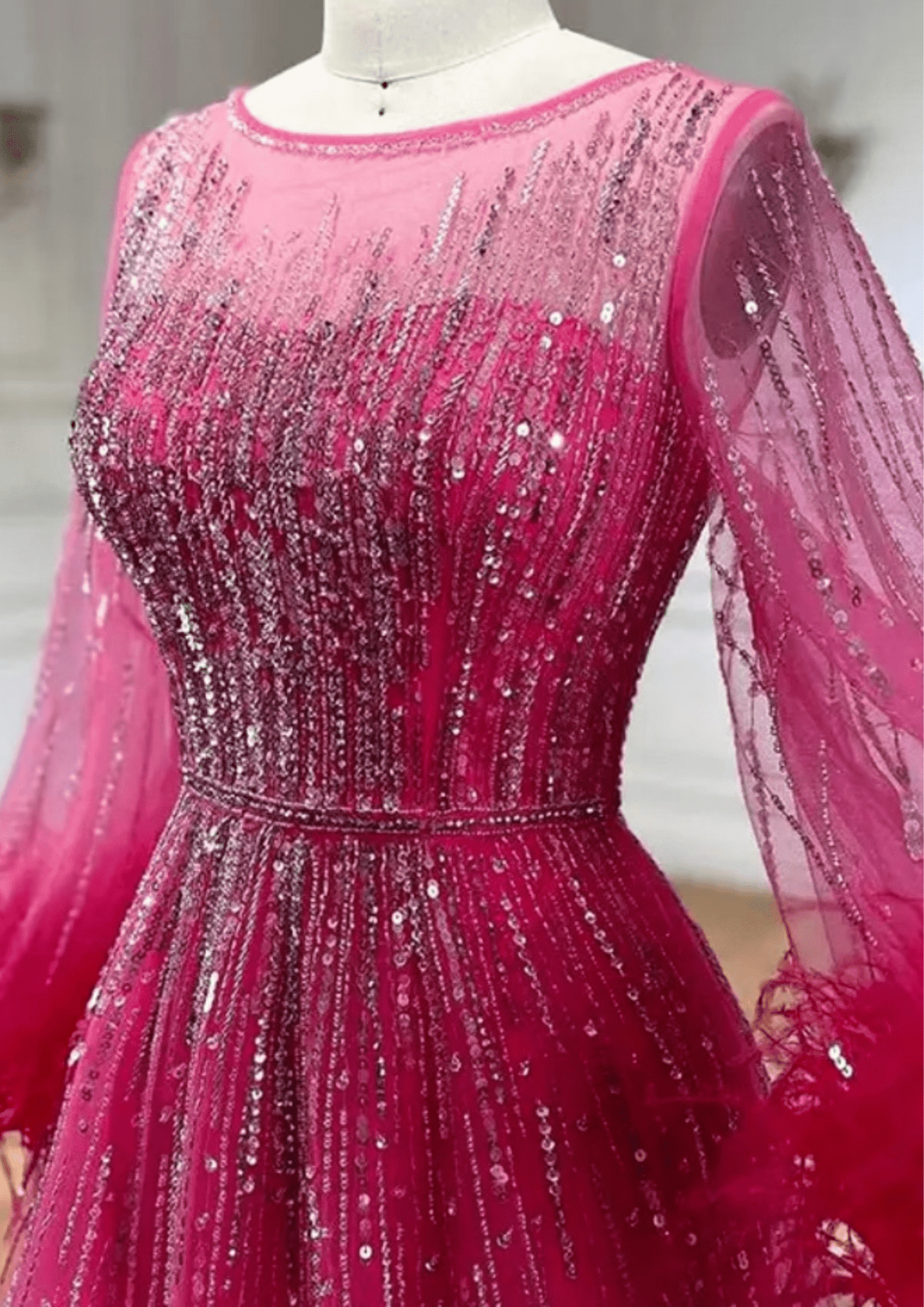 Pink Embellished Evening Dress - dressupaccessories