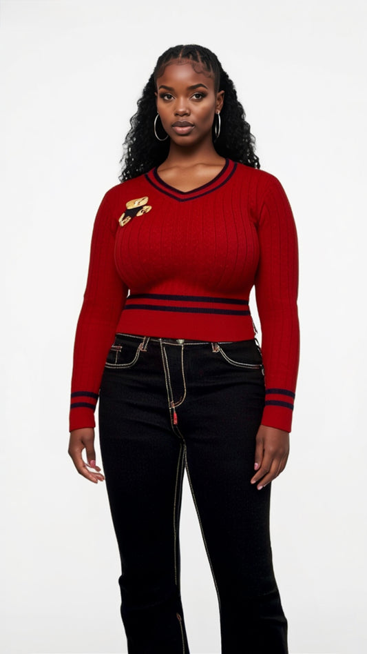 Knit Jumper with Teddy Bear  Design