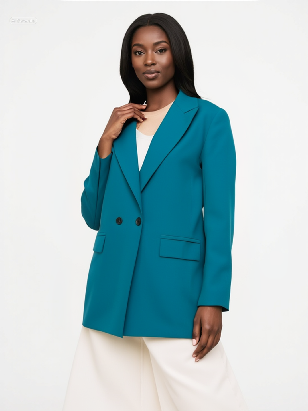 Elegant double-breasted structured blazer