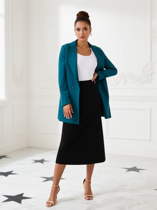 Elegant double-breasted structured blazer