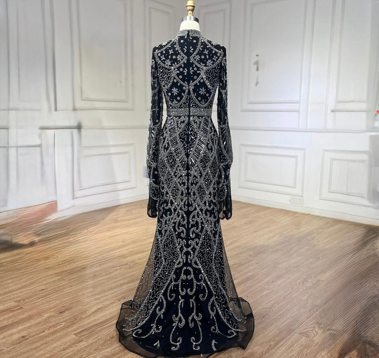 Flare Sleeve Sequin-Embellished Fashion Dress