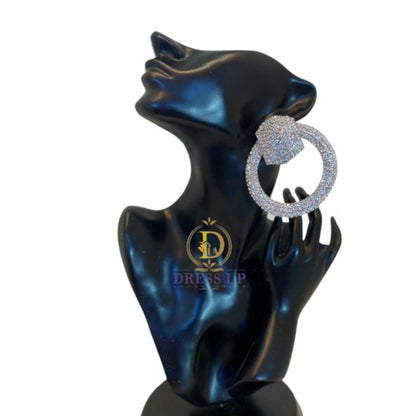 Bling Rhinestone round statement earrings