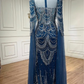 Blue Elegant Embellished Occasional Dress