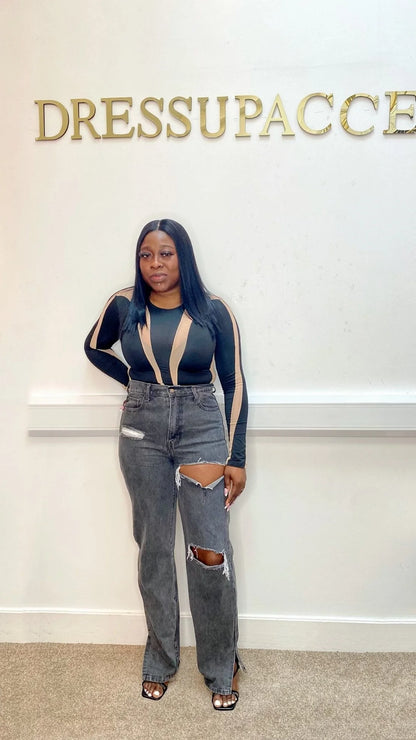 Body-con mesh bodysuit