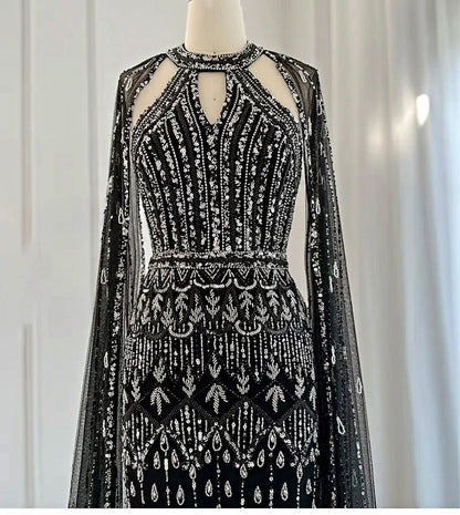 Cape drop sleeves party dress