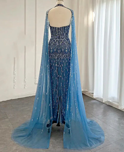 Cape drop sleeves party dress