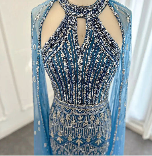 Cape drop sleeves party dress