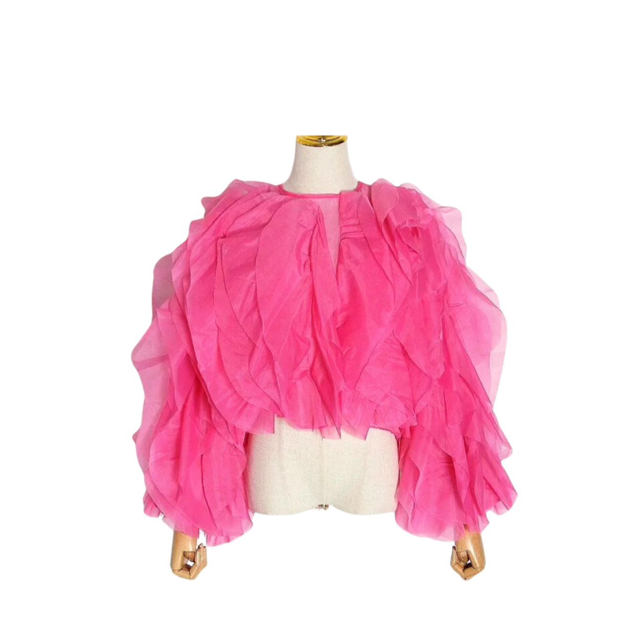 Chiffon Ruffle Blouse Long Sleeve dressupaccessories