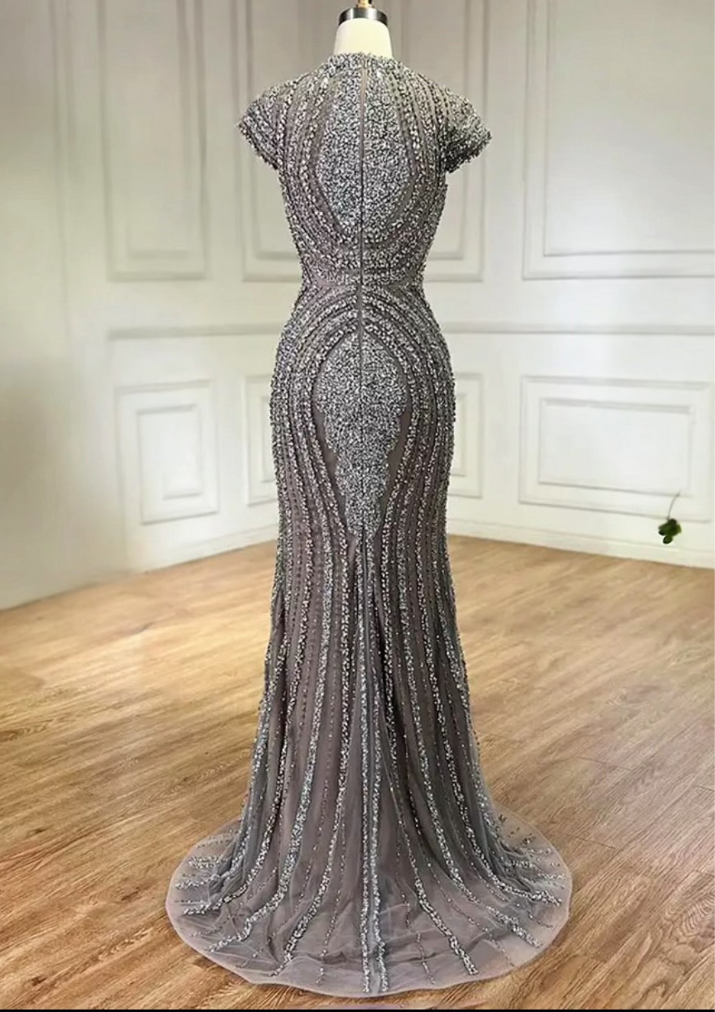 Gray Nude Occasional Mermaid Dress