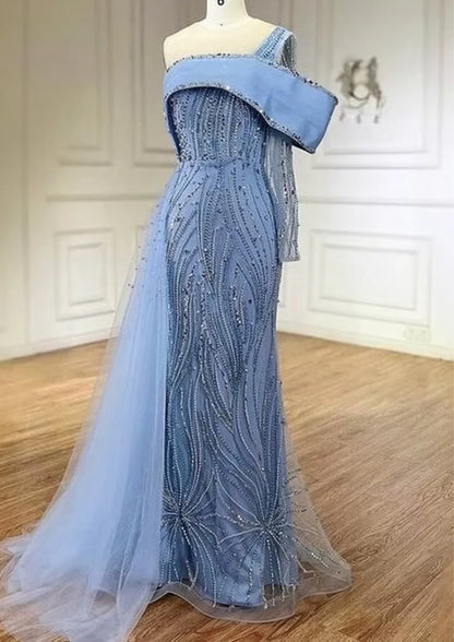 “Sapphire Silhouette Gown