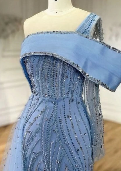 “Sapphire Silhouette Gown