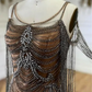 Sparkly Rhinestone Nude Long Occasional Dress