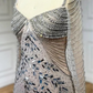 Silver Embellished Evening Dress