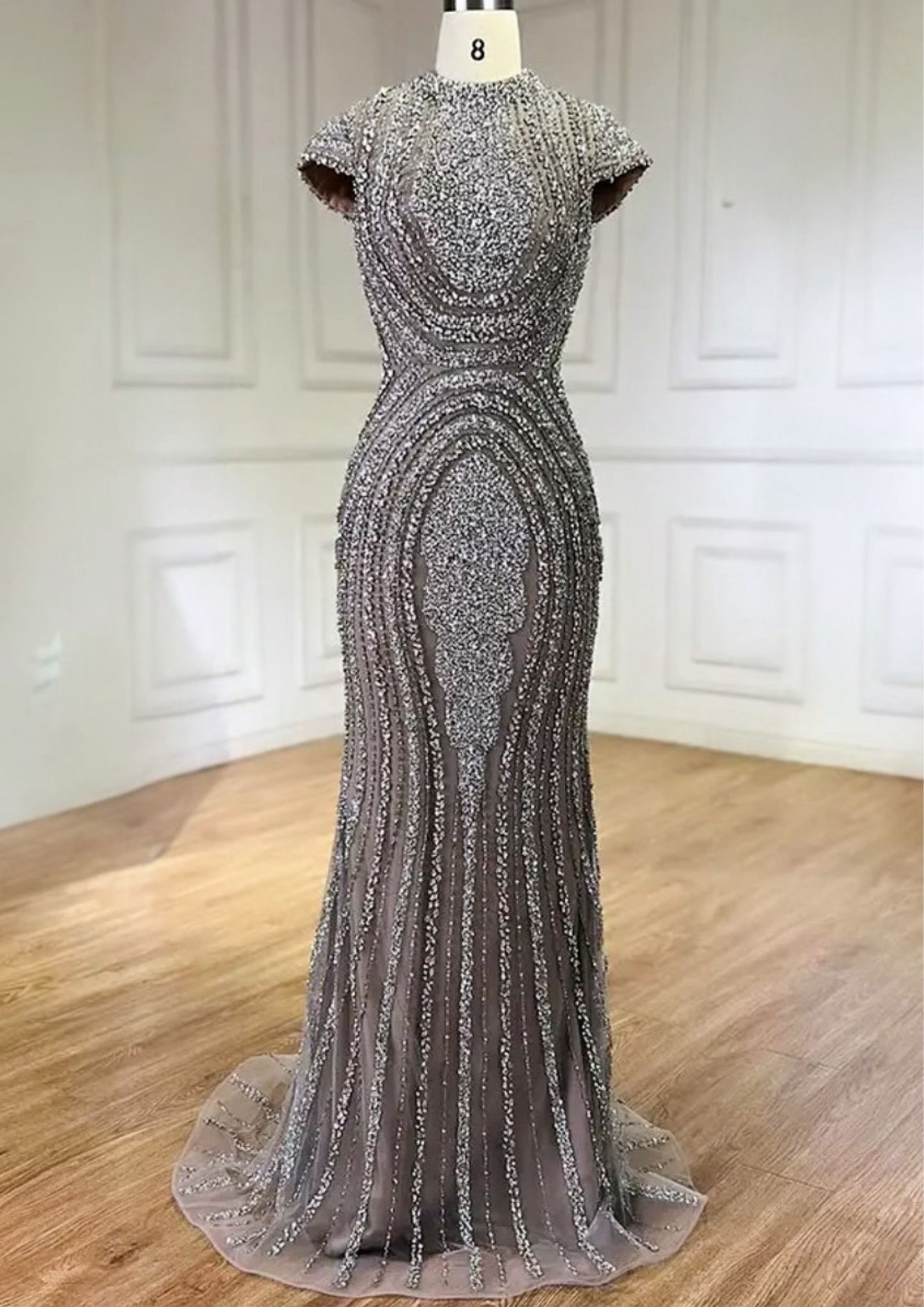 Gray Nude Occasional Mermaid Dress