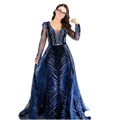 Customized Mermaid v-neck crystals maxi dress