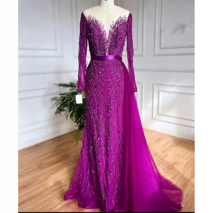 Diamond stone luxury side tail dress