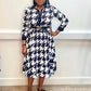 Dogtooth shirt dress