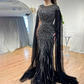 Drop Sleeve Embellished Beaded Dress