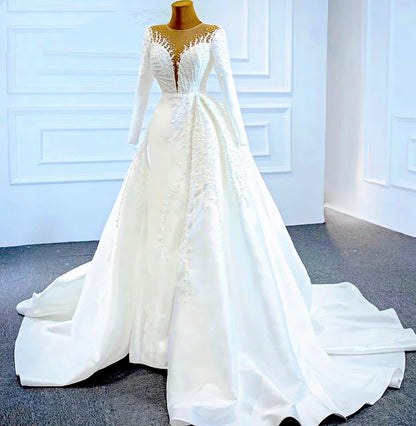 Full beaded upper wedding dress