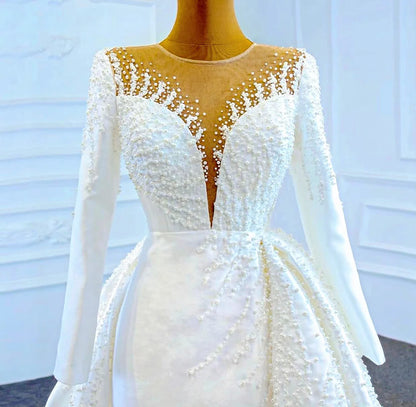 Full beaded upper wedding dress