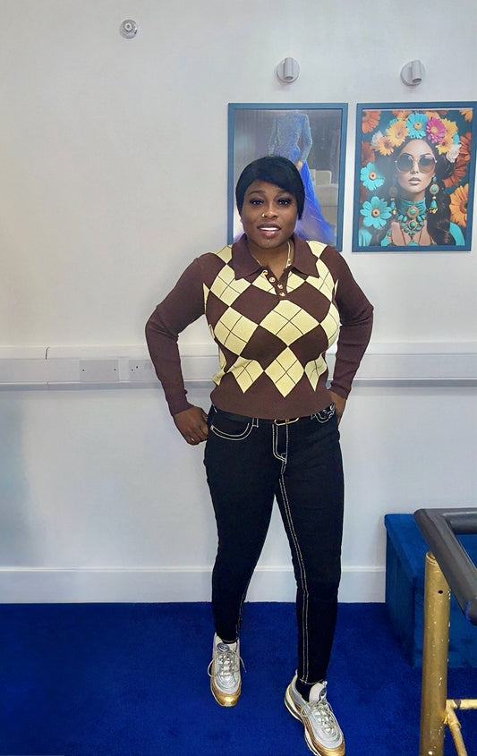 Check Pattern Polo Jumper