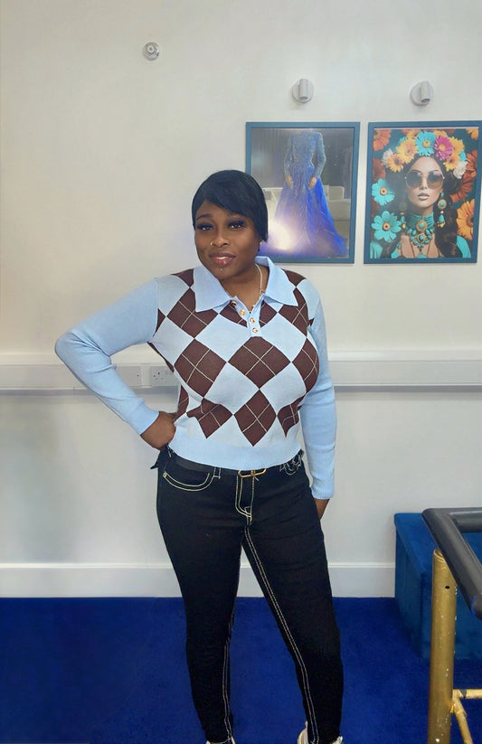 Check Pattern Polo Jumper