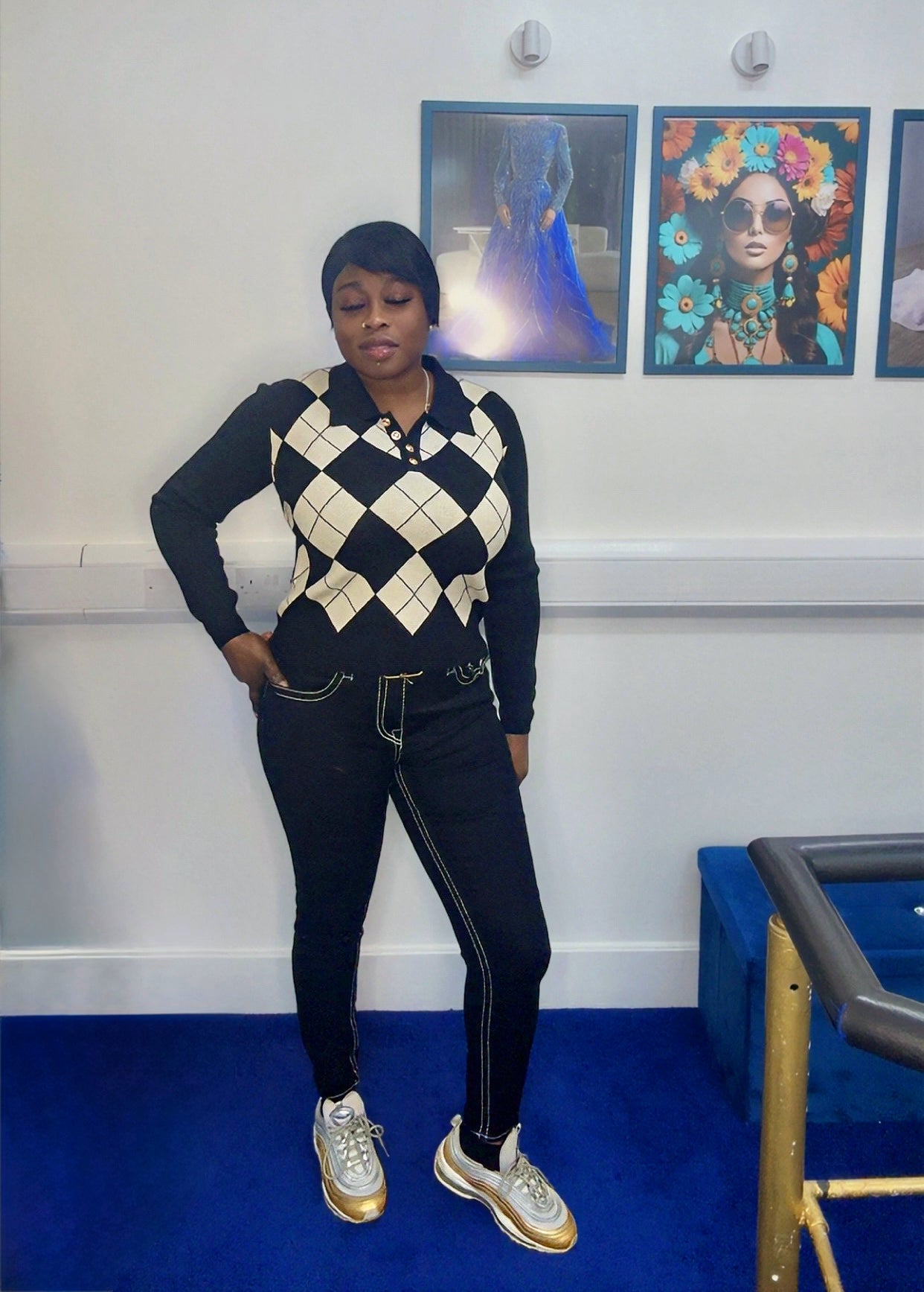 Check Pattern Polo Jumper