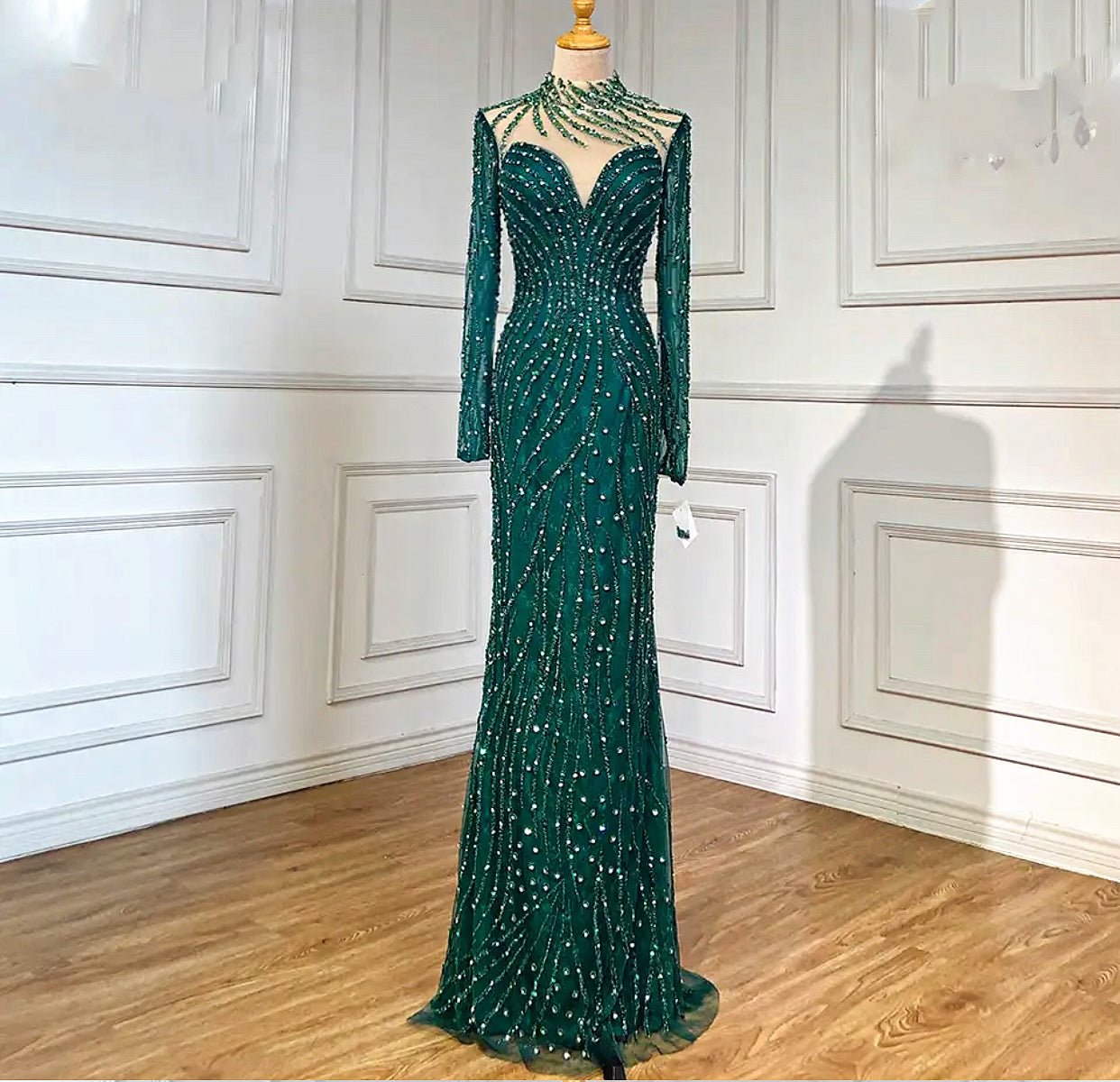 Luxury Evening Beaded Mermaid Dress - dressupaccessoriesP0906S