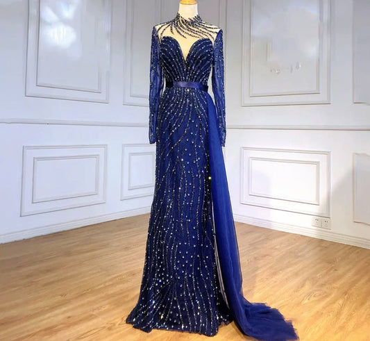 Luxury Evening Beaded Mermaid Dress