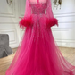 Pink Embellished Evening Dress