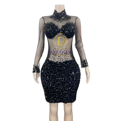 Rhinestone Mesh Dress dressupaccessories